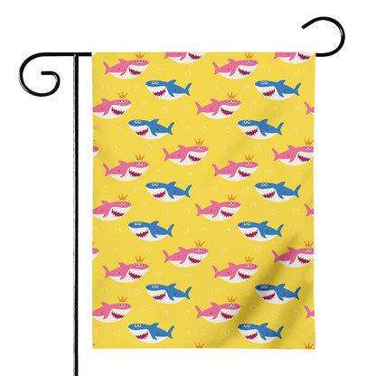 Pink And Blue Shark Pattern Print House Flag