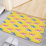 Pink And Blue Shark Pattern Print Indoor Door Mat