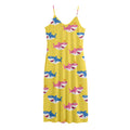 Pink And Blue Shark Pattern Print Jersey Midi Cami Dress