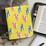 Pink And Blue Shark Pattern Print Leather Bible Cover