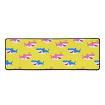 Pink And Blue Shark Pattern Print Long Kitchen Mat