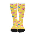 Pink And Blue Shark Pattern Print Long Socks