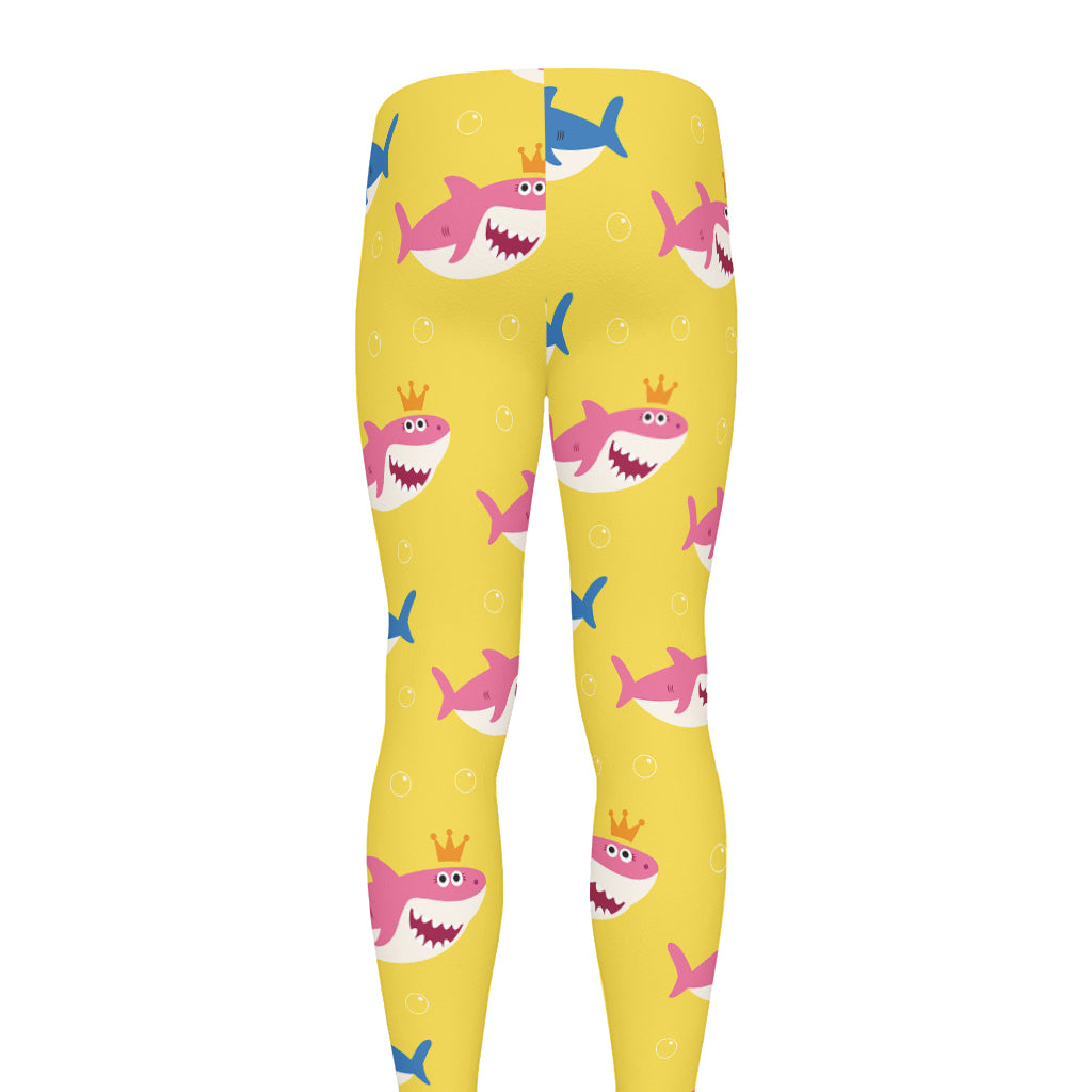 Pink And Blue Shark Pattern Print Men's leggings