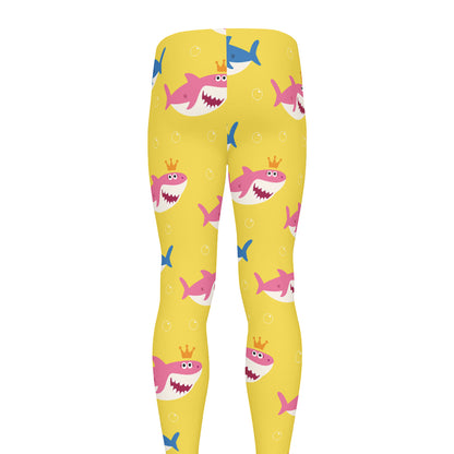 Pink And Blue Shark Pattern Print Men's leggings