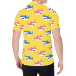 Pink And Blue Shark Pattern Print Men's Shirt