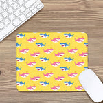 Pink And Blue Shark Pattern Print Mouse Pad
