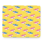Pink And Blue Shark Pattern Print Mouse Pad