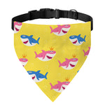 Pink And Blue Shark Pattern Print Over The Collar Dog Bandana