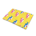 Pink And Blue Shark Pattern Print Pet Cooling Mat Cover
