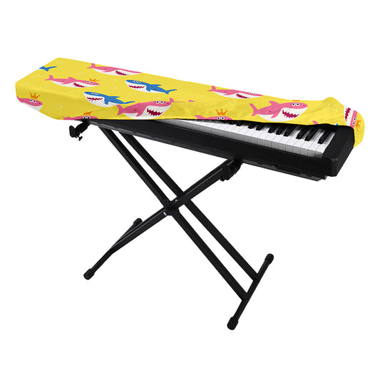 Pink And Blue Shark Pattern Print Piano Keyboard Cover