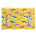 Pink And Blue Shark Pattern Print Placemat