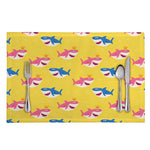 Pink And Blue Shark Pattern Print Placemat