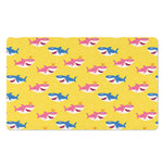 Pink And Blue Shark Pattern Print Polyester Doormat