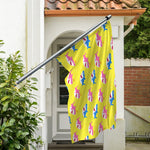 Pink And Blue Shark Pattern Print Polyester Flag