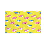 Pink And Blue Shark Pattern Print Polyester Flag