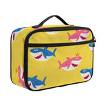 Pink And Blue Shark Pattern Print Portable Lunch Bag