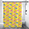 Pink And Blue Shark Pattern Print Premium Shower Curtain