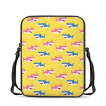 Pink And Blue Shark Pattern Print Rectangular Crossbody Bag