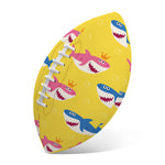 Pink And Blue Shark Pattern Print Rugby Ball