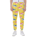 Pink And Blue Shark Pattern Print Scuba Joggers