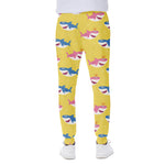 Pink And Blue Shark Pattern Print Scuba Joggers