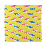 Pink And Blue Shark Pattern Print Silk Bandana