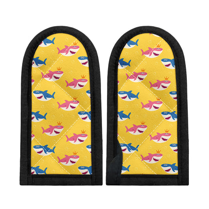 Pink And Blue Shark Pattern Print Skillet Handle Cover