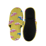 Pink And Blue Shark Pattern Print Slippers