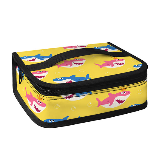 Pink And Blue Shark Pattern Print Small Lunch Bag