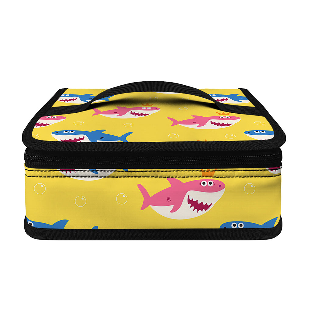 Pink And Blue Shark Pattern Print Small Lunch Bag