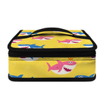Pink And Blue Shark Pattern Print Small Lunch Bag