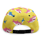 Pink And Blue Shark Pattern Print Snapback Cap