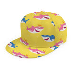 Pink And Blue Shark Pattern Print Snapback Cap