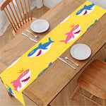Pink And Blue Shark Pattern Print Table Runner
