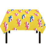 Pink And Blue Shark Pattern Print Tablecloth