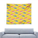 Pink And Blue Shark Pattern Print Tapestry