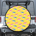 Pink And Blue Shark Pattern Print Tire Cover