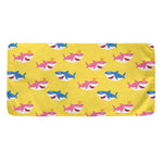 Pink And Blue Shark Pattern Print Towel
