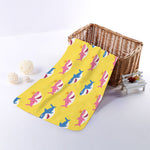 Pink And Blue Shark Pattern Print Towel