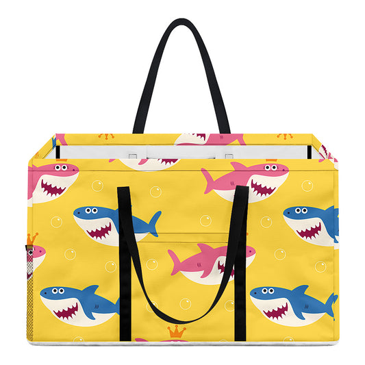 Pink And Blue Shark Pattern Print Utility Tote Bag