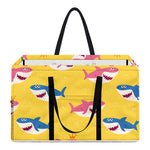 Pink And Blue Shark Pattern Print Utility Tote Bag