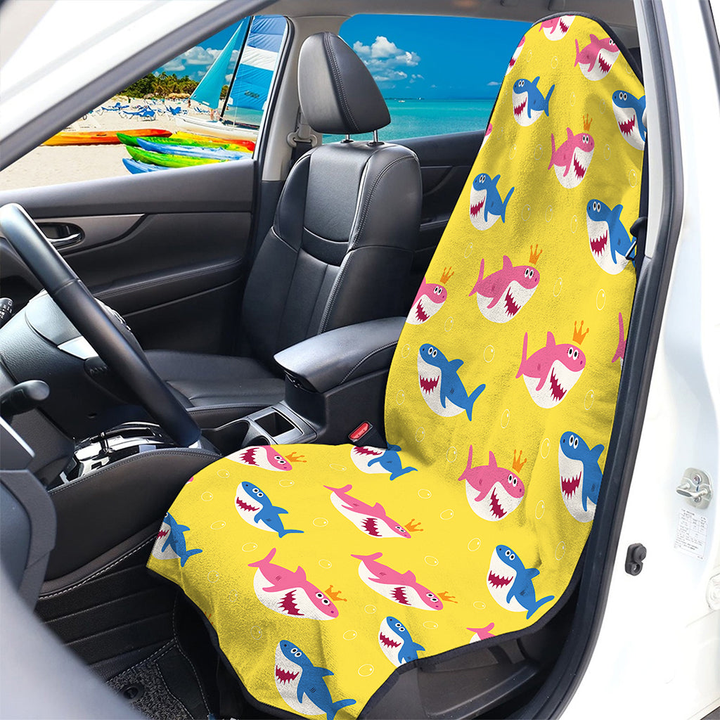 Pink And Blue Shark Pattern Print Waterproof Car Seat Cover