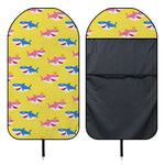 Pink And Blue Shark Pattern Print Waterproof Car Seat Cover