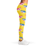 Pink And Blue Shark Pattern Print Women's Leggings