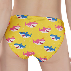 Pink And Blue Shark Pattern Print Women's Panties