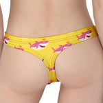 Pink And Blue Shark Pattern Print Women's Thong