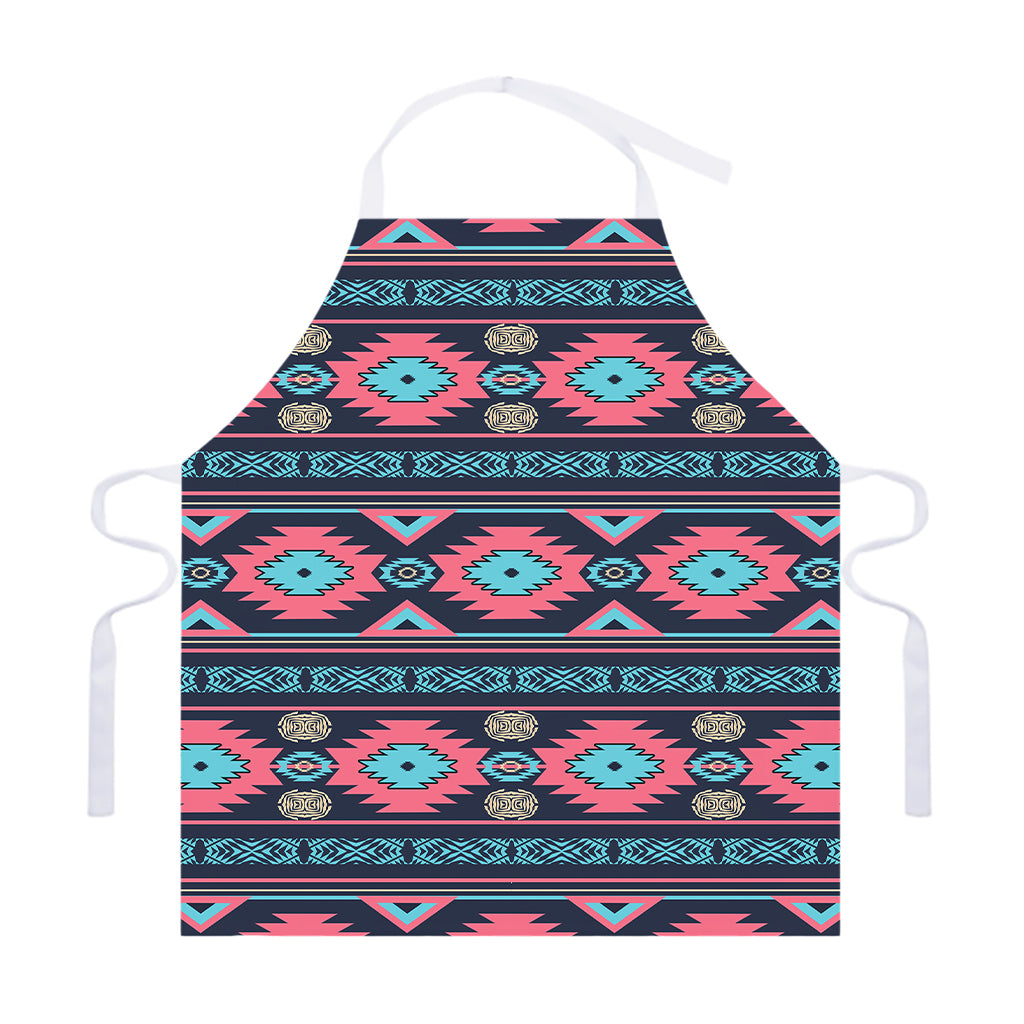 Pink And Blue Southwestern Pattern Print Adjustable Apron