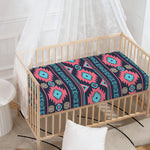 Pink And Blue Southwestern Pattern Print Baby Crib Sheet