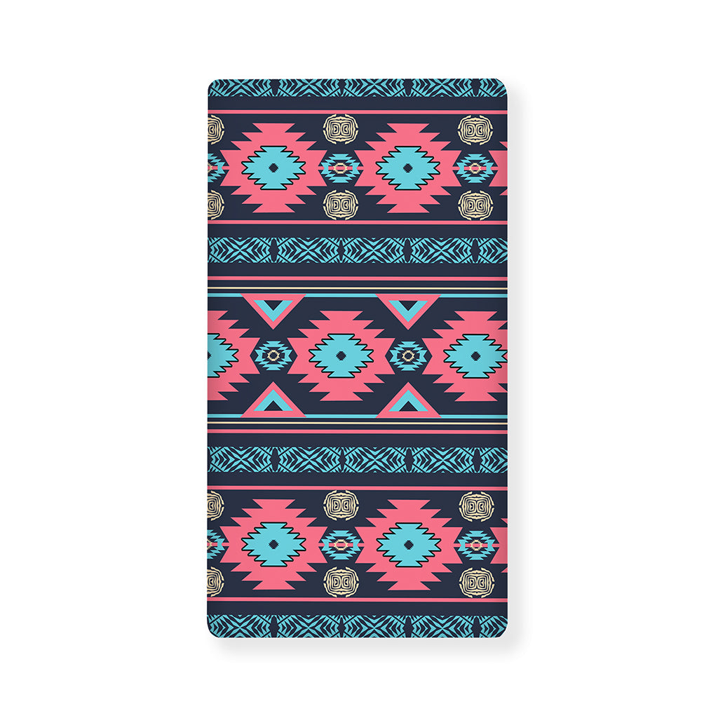 Pink And Blue Southwestern Pattern Print Baby Crib Sheet