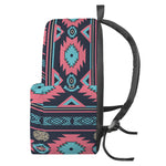 Pink And Blue Southwestern Pattern Print Backpack